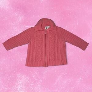 Gorgeous Pink Cable Knit Zip Up